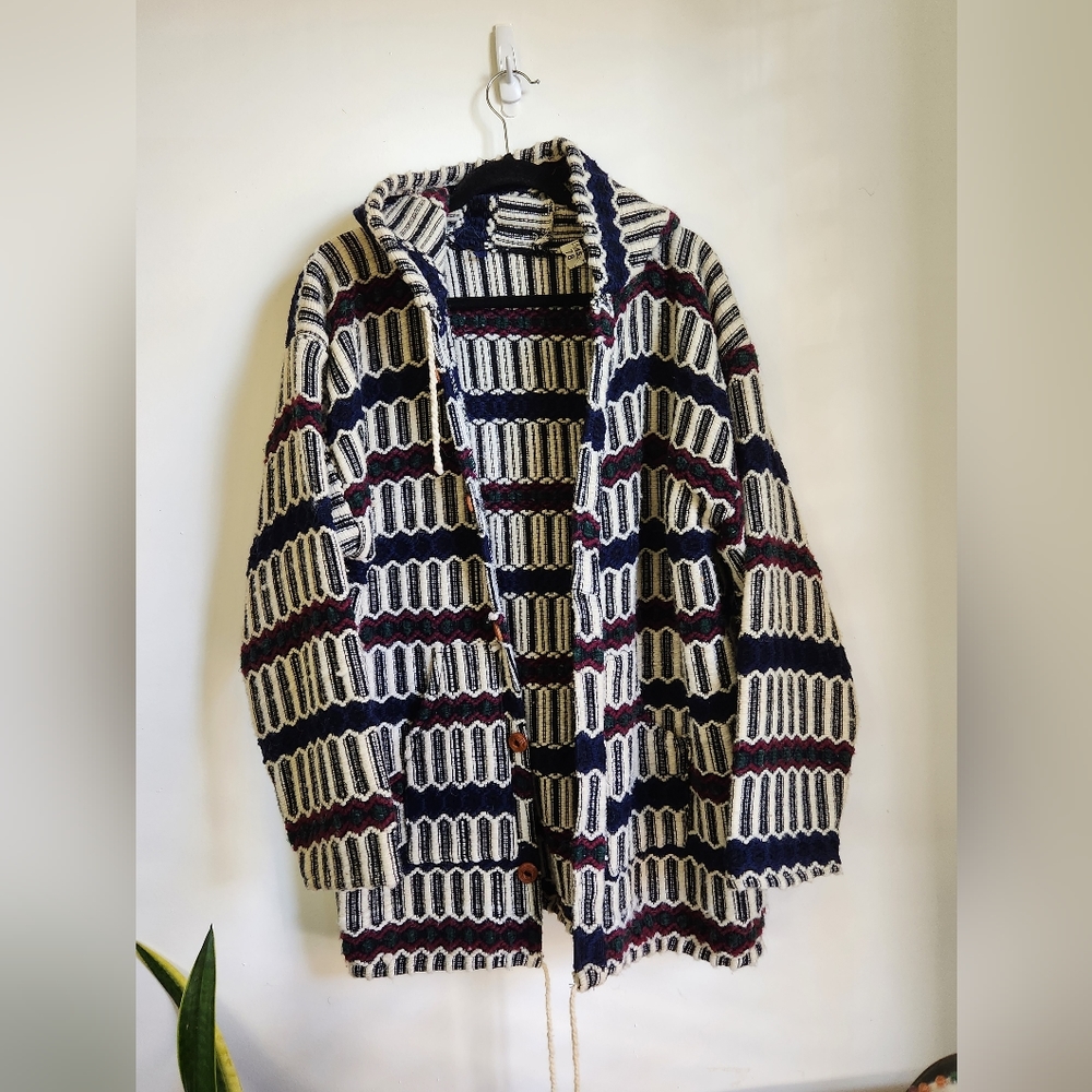 Oversized 90s Beach Hoodie - Navy, Green, Maroon, and Cream